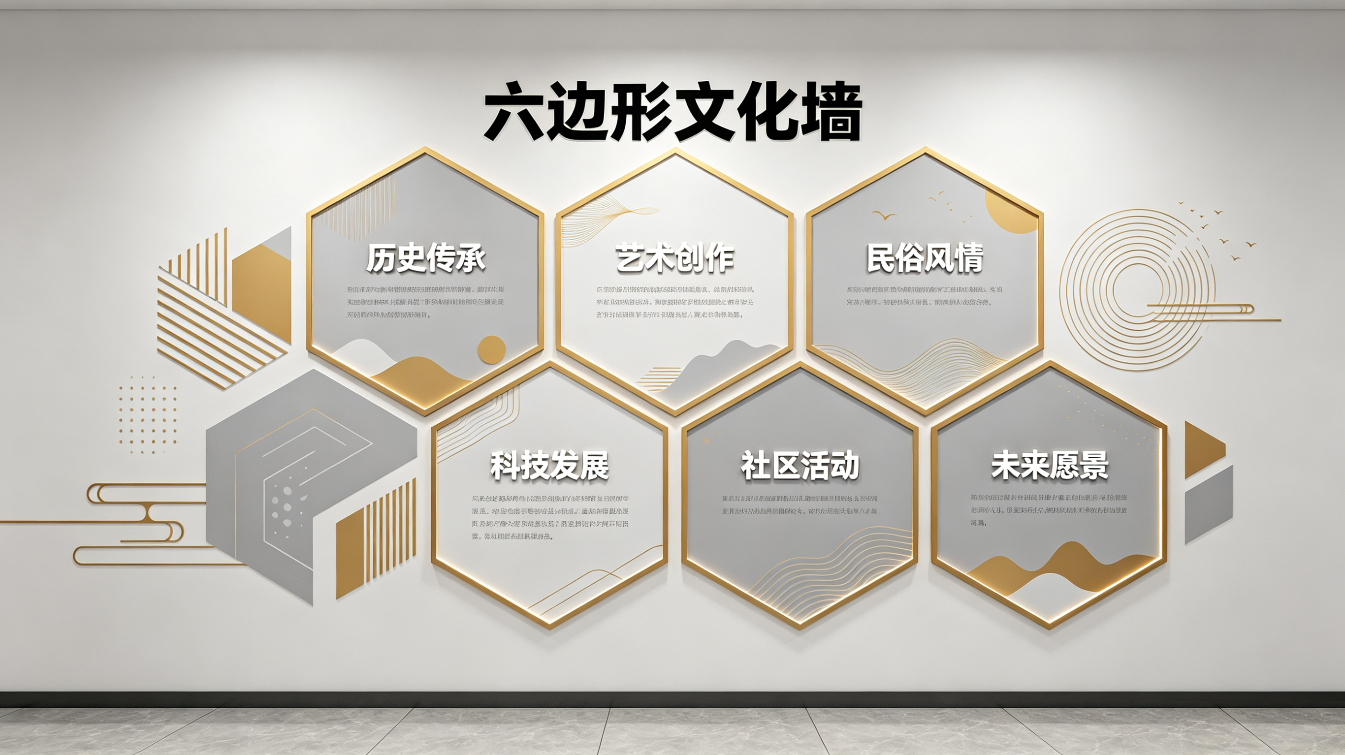 清流企业文化墙 | 六边形信息美学